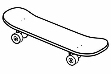 skateboard line art vector, skateboard outline drawing illustration  © Trendy CraftSVG 
