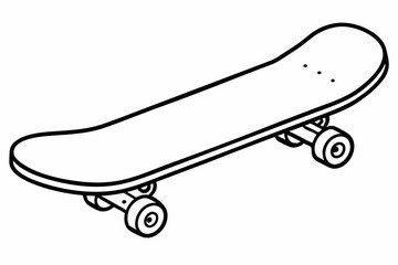 skateboard line art vector, skateboard outline drawing illustration  © Trendy CraftSVG 