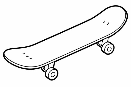recommend clip art: skateboard line art vector, skateboard outline drawing illustration
                    