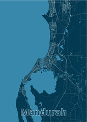 Mandurah, Australia map poster art