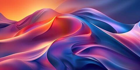 Obraz premium Abstract wavy design in purple, blue, and orange.