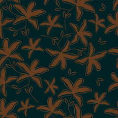 seamless vector flower pattern on background