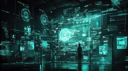 Floating holographic interfaces in a dark room