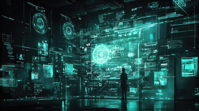 Floating holographic interfaces in a dark room