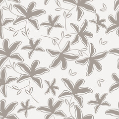 Seamless winter floral pattern with branches and berries. Pastel palette white background.