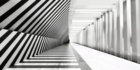 Fototapeta premium Abstract background with black and white design and minimalist strict shapes.