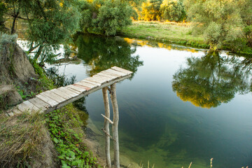 Photo with beautiful landscape and wonderful nature from the north of the Republic of Moldova, Europe. The Dniester River, the most important in Moldova.