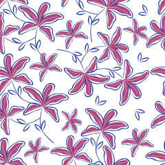 Seamless winter floral pattern with branches and berries. Pastel palette white background.
