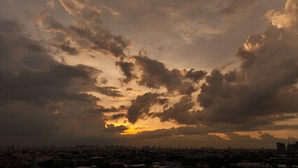 default skyine bangkok city sunset and cloud 