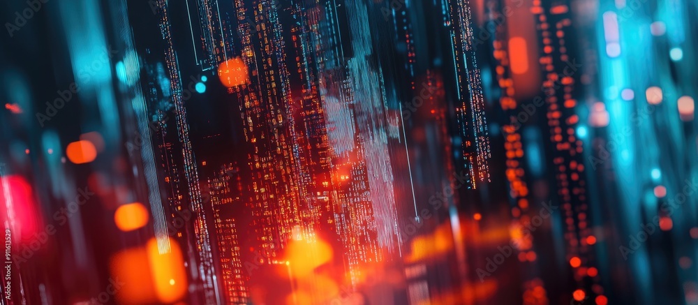 Aufkleber abstract background featuring 3d technology data transfer databases artificial intelligence and busi