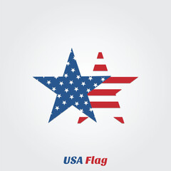 Vector united states of america flag in star design style