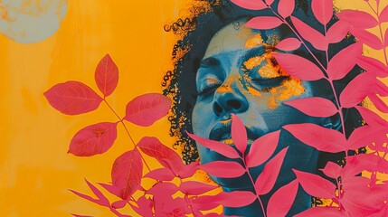 abstract watercolor background in risograph style 