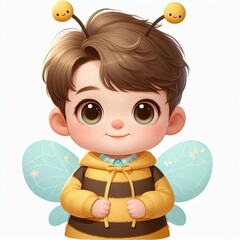 Fototapeta premium chibi illustration cute kid drawing