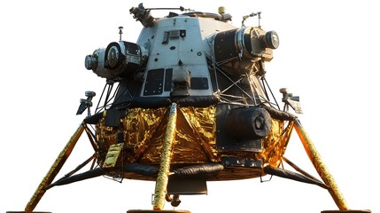 Png lunar module sticker, 3D rendering, transparent background