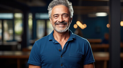 Obraz premium generated illustration portrait of a handsome and confident senior man with grey hair