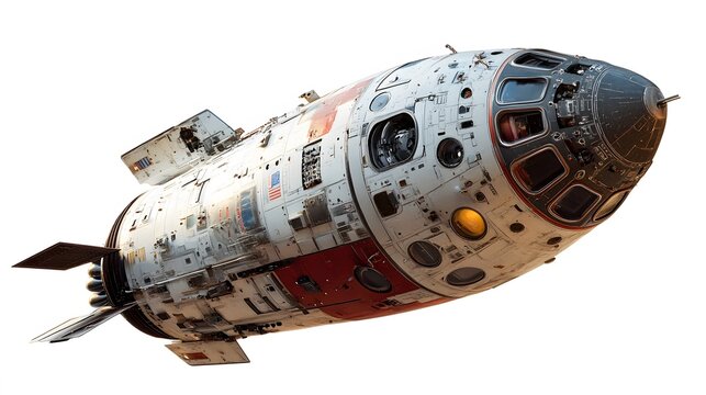 Png command module sticker, 3D rendering, transparent background