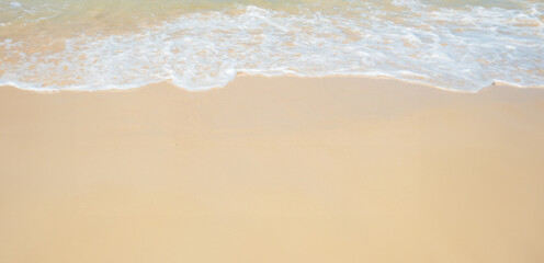 Horizon Landscape summer season panorama front view point tropical sea beach white sand clean and blue sky background calm nature ocean beautiful wave water travel at Sai Kaew Beach thailand holiday.