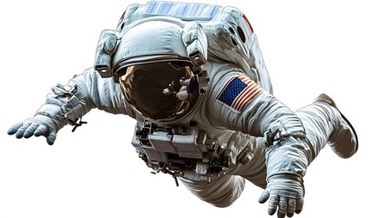 Png astronaut training sticker, 3D rendering, transparent background