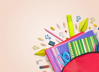 Back to School. Brightly colored backpack