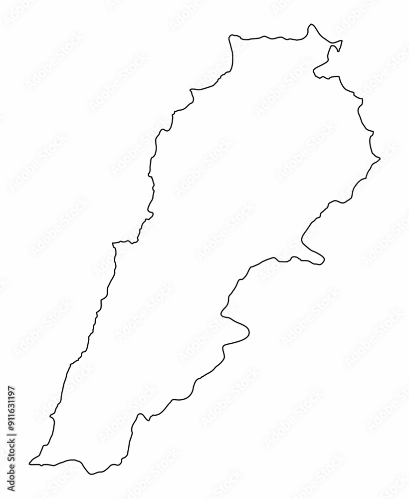 Wall mural Lebanon outline map