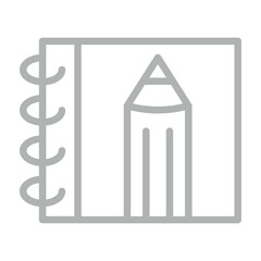 Sketch Book Vector Line Grey Icon Design