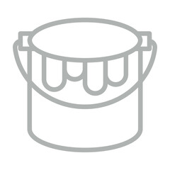 Paint Bucket Vector Line Grey Icon Design