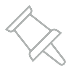 Push Pin Vector Line Grey Icon Design