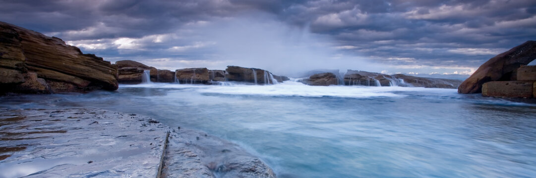 Ocean pool at sunrise in Sydney Australia