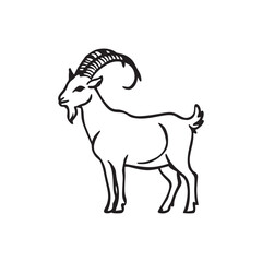 Minimalist Goat Silhouette Artwork vector illustration