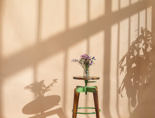 Vase With Flowers On Stool