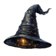 Old black witch hat for Halloween.