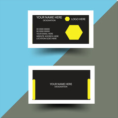 Black White And Yellow Simple Modern Creative Corporate Template Business card