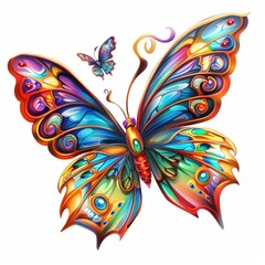 Butterfly Spirit animal cartoon isolated whitebackground 16:9