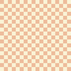 Seamless checkered pattern with alternating light orange and cream squares, perfect for backgrounds, textures, and decorative elements. Keywords: checkered, pattern, seamless, background, texture