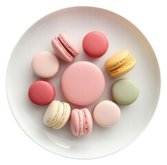 Obraz premium PNG Plate macarons food confectionery.