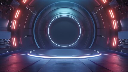 futuristic and clean stage blank center background 