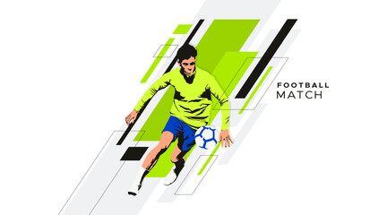 Soccer sport athlete vector design with abstract silhouette style. Design with the concept of national sports celebration. Interactive sports background. Football player - soccer	