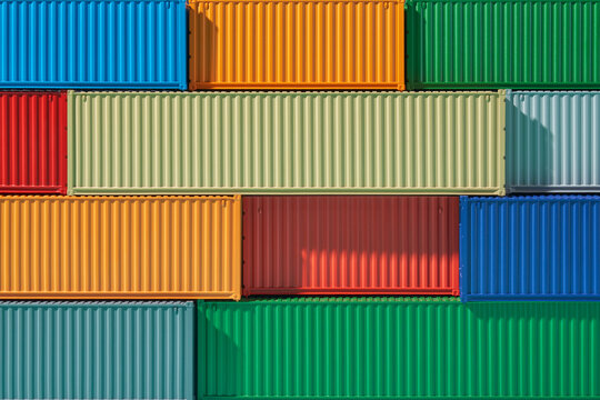 Shipping transport containers folded in asymmetrical pattern