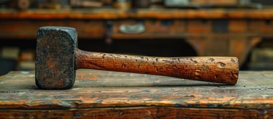 Vintage Hammer on Wood Table