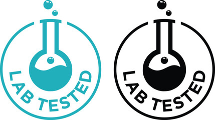 Lab tested round vector badge icon design © Inovo Lab