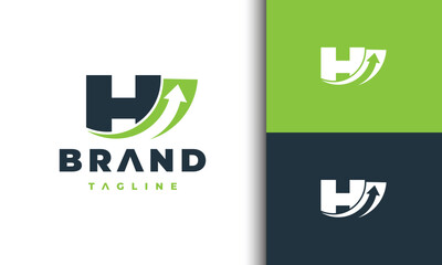 letter h arrow up logo
