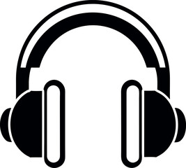 Stylized Black Headphones Illustration on White Background