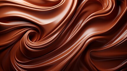 Close-up of a fresh chocolate twist, showing delicious textures, front view from above, studio...