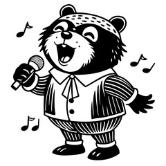 A Cute Bear Singing