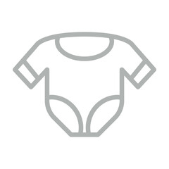 Baby Clothes Vector Line Grey Icon Design