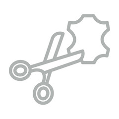 Cutting Cloth Vector Line Grey Icon Design