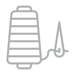 thread needle Vector Line Grey Icon Design