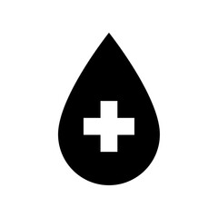 Fototapeta premium Water drop with medical cross icon