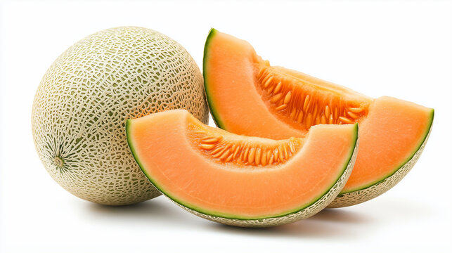 cantaloupe melon isolated on white background