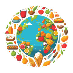 World Food Day Vector Illustration on 16 October.